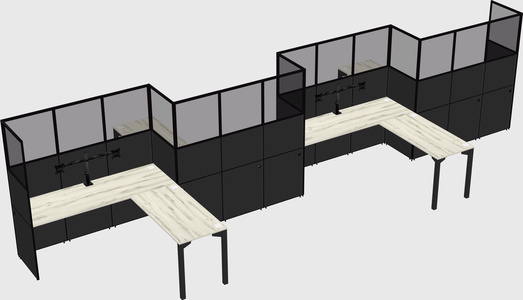 L-shape cubicles