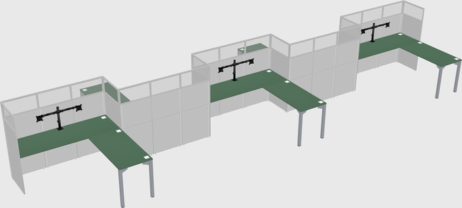L-shape cubicles