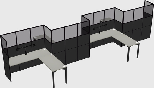 L-shape cubicles