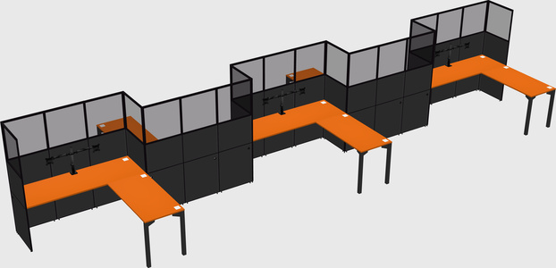 L-shape cubicles