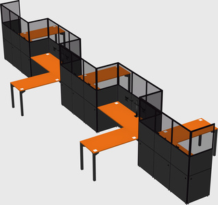 L-shape cubicles