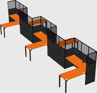 L-shape cubicles