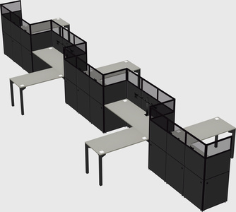 L-shape cubicles