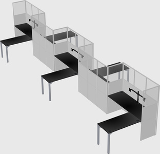 L-shape cubicles
