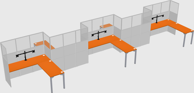 L-shape cubicles
