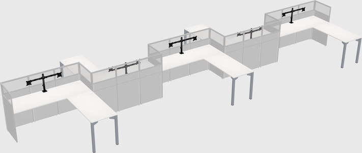 L-shape cubicles