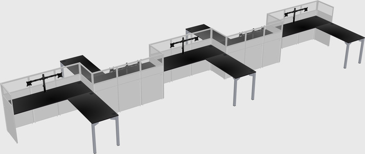 L-shape cubicles