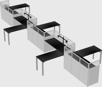L-shape cubicles