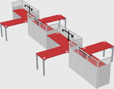L-shape cubicles