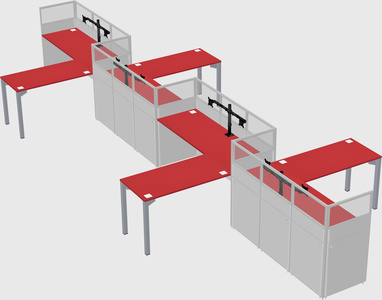 L-shape cubicles