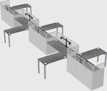 L-shape cubicles