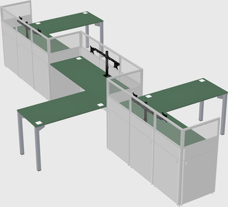 L-shape cubicles