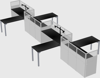 L-shape cubicles