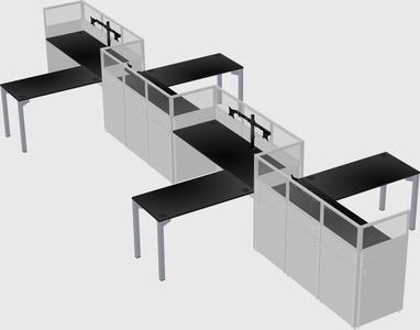 L-shape cubicles