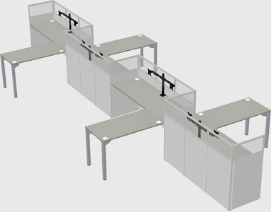 L-shape cubicles
