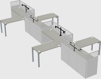 L-shape cubicles
