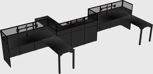 L-shape cubicles