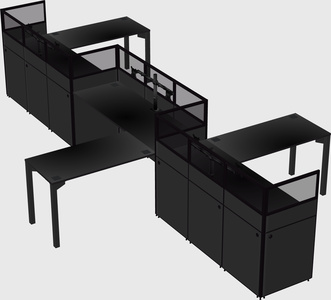 L-shape cubicles