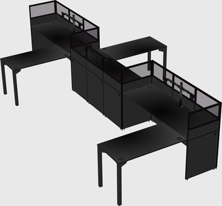 L-shape cubicles