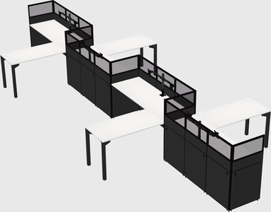 L-shape cubicles