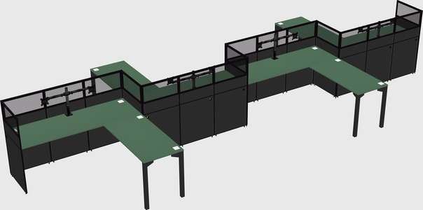 L-shape cubicles