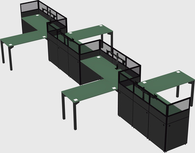 L-shape cubicles