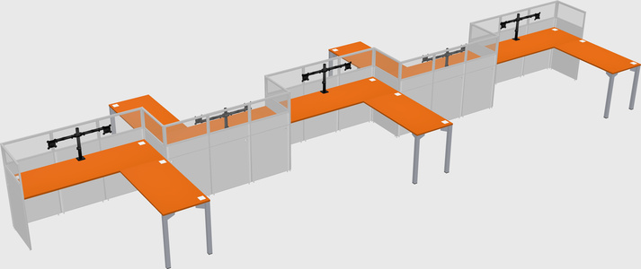 L-shape cubicles