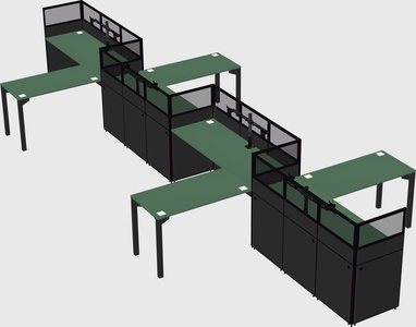 L-shape cubicles