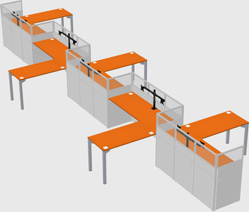 L-shape cubicles