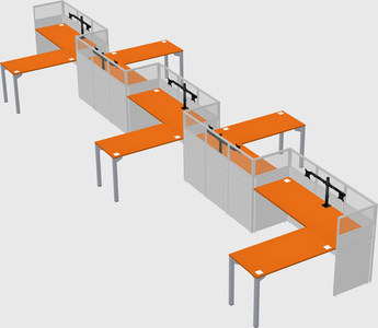 L-shape cubicles