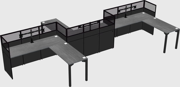 L-shape cubicles