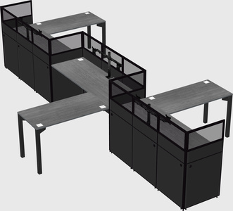 L-shape cubicles