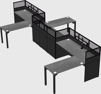L-shape cubicles
