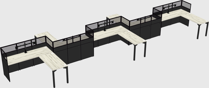 L-shape cubicles