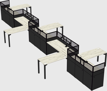 L-shape cubicles