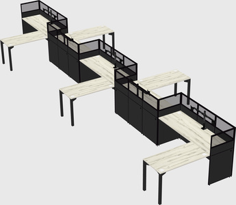 L-shape cubicles