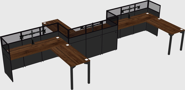 L-shape cubicles