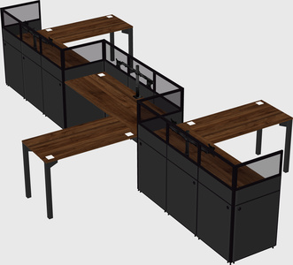 L-shape cubicles