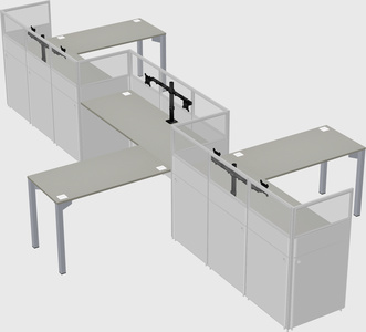 L-shape cubicles