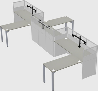 L-shape cubicles