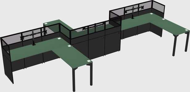L-shape cubicles