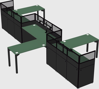 L-shape cubicles