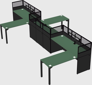 L-shape cubicles