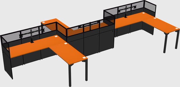 L-shape cubicles