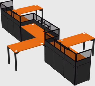 L-shape cubicles