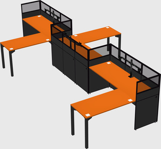 L-shape cubicles