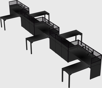 L-shape cubicles