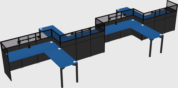 L-shape cubicles