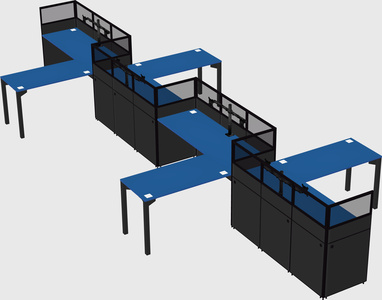 L-shape cubicles