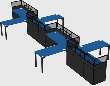 L-shape cubicles